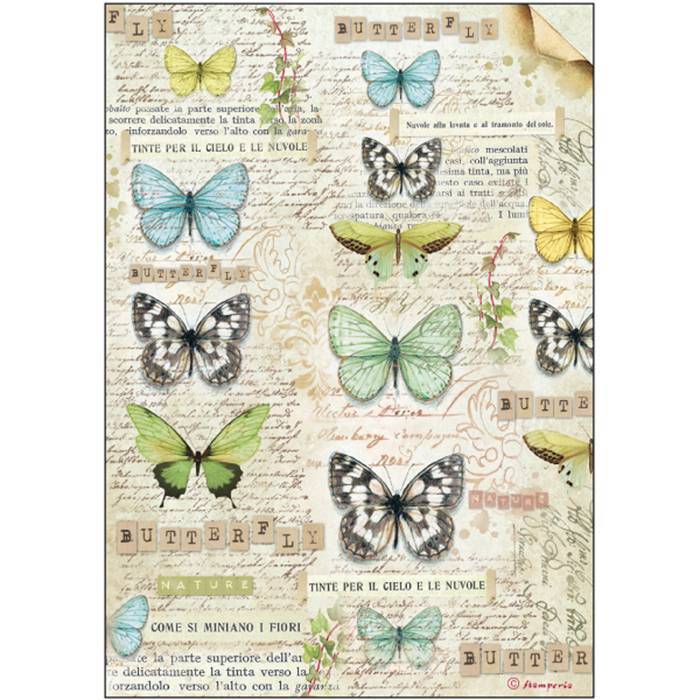 Stamperia Rice Paper A4 Butterfly DFSA4178 for Decoupage