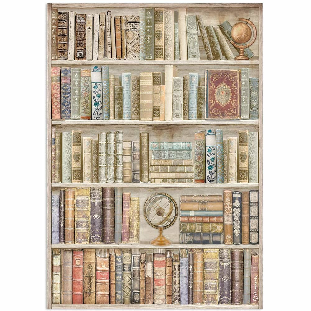 Stamperia Rice Paper A4 Lady Vagabond Lifestyle Library (DFSA4645)