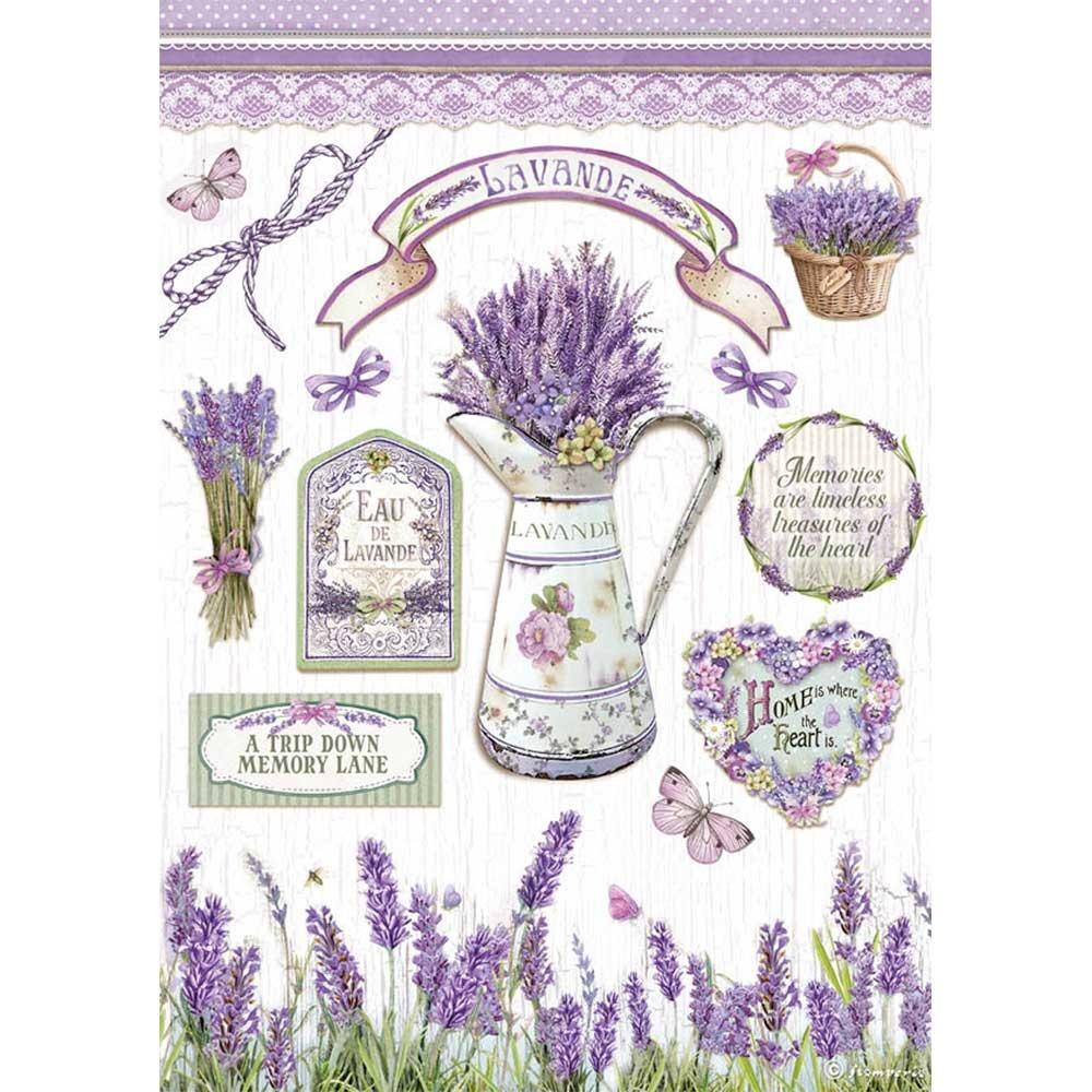 Stamperia Rice Paper A4 Lavender (DFSA4622)