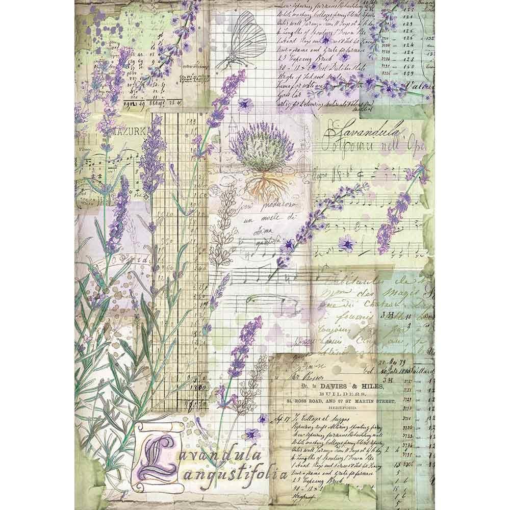 Stamperia Rice Paper A4 Lavender Fantasy (DFSA4455) for Decoupage