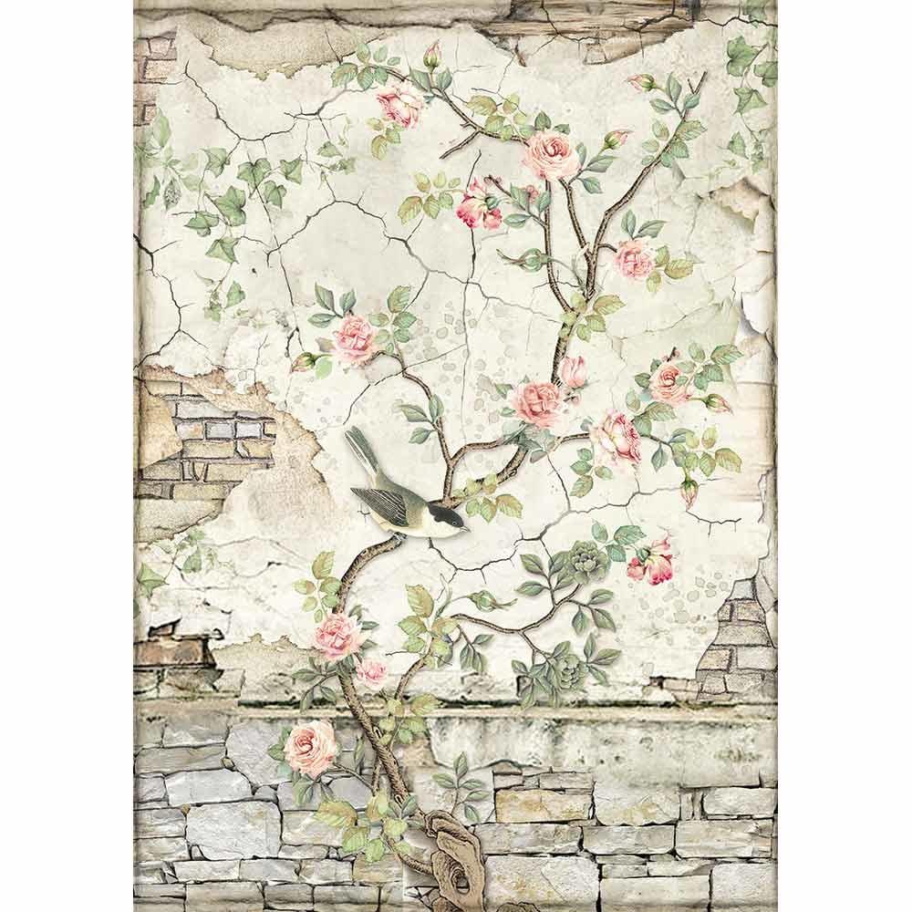 Stamperia Rice Paper A4 Little Bird on Branch (DFSA4446) for Decoupage