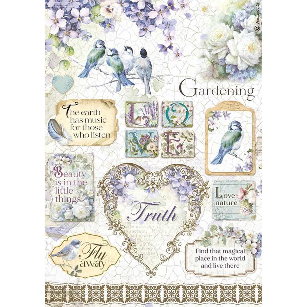 Stamperia Rice Paper A4 Love Nature Birds (DFSA4618)