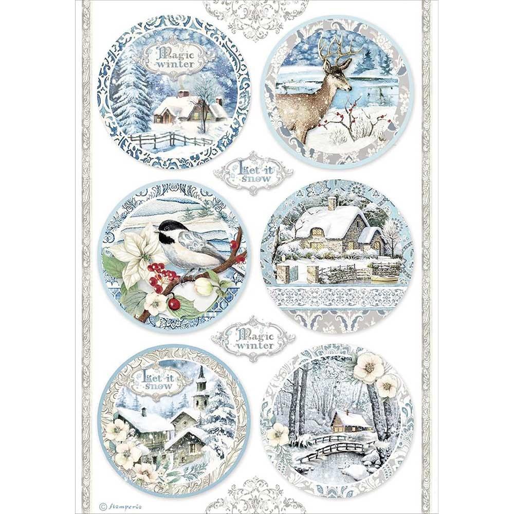 Stamperia Rice Paper A4 Round Landscapes (DFSA4495)