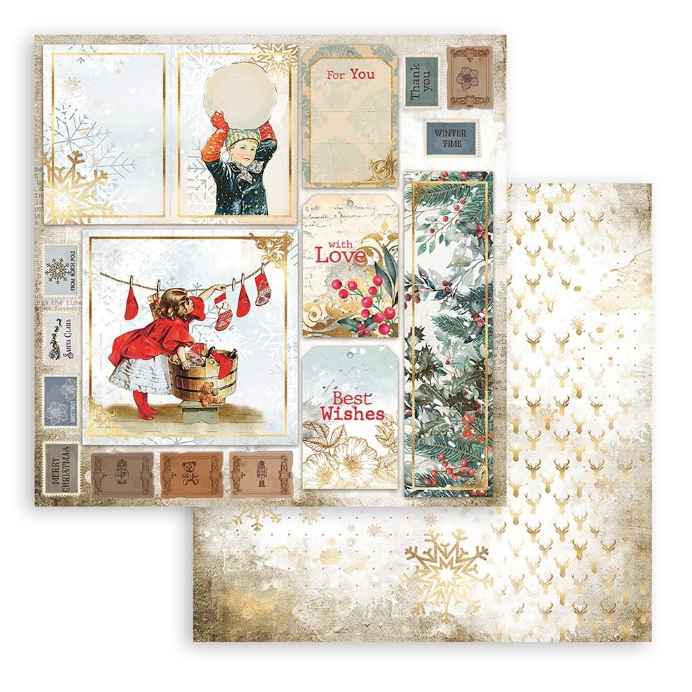 Stamperia Romantic Christmas 12x12 Inch Paper Pack (SBBL96)