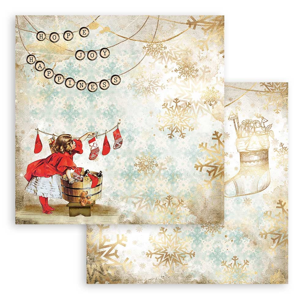 Stamperia Romantic Christmas 12x12 Inch Paper Pack (SBBL96)