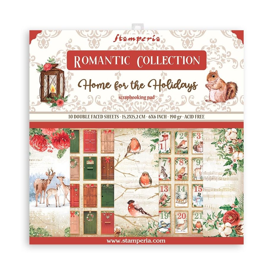 Stamperia Romantic Home for the Holidays 6x6 Inch Paper Pack (SBBXS23)