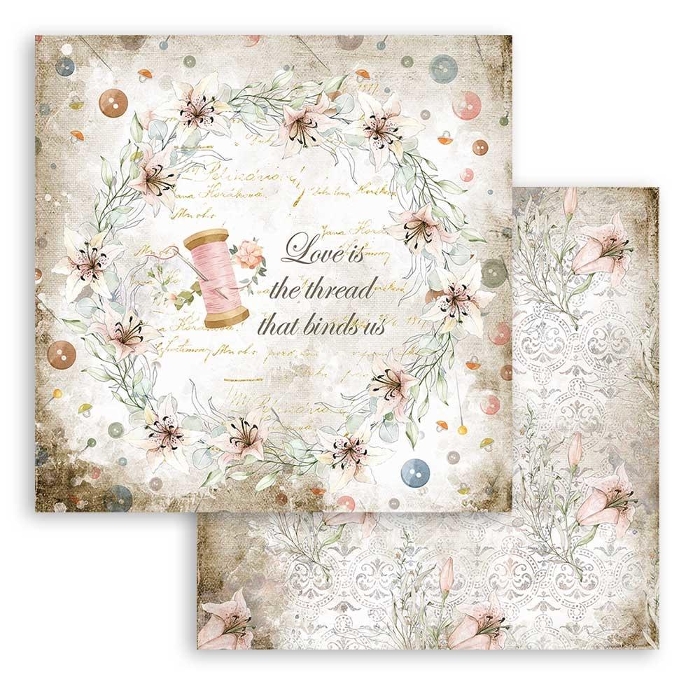Stamperia Romantic Threads 12x12 Inch Paper Pack (SBBL88)
