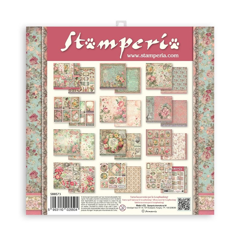 Stamperia Rose Parfum 8x8 Inch Paper Pack (SBBS73)