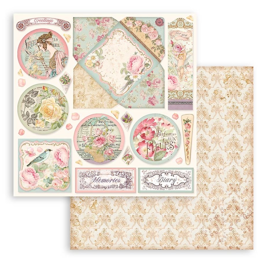 Stamperia Rose Parfum 8x8 Inch Paper Pack (SBBS73)