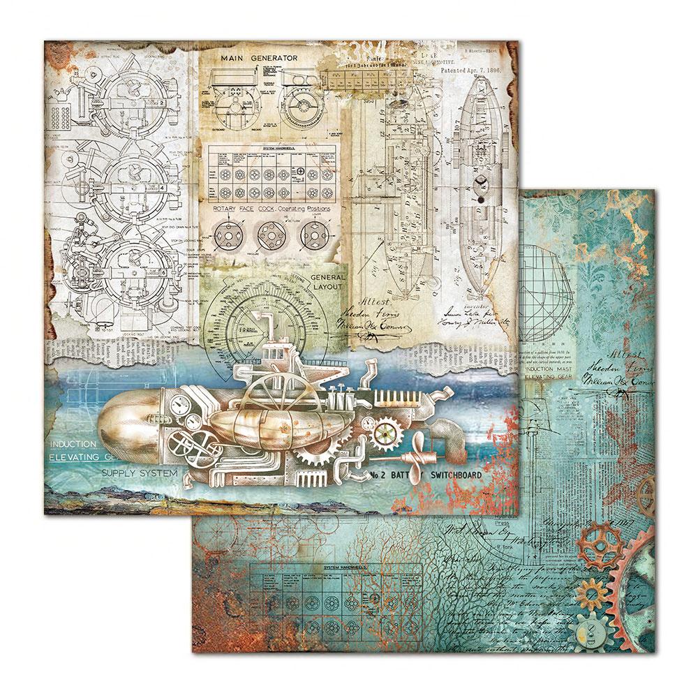 Stamperia Sea World 12x12 Inch Paper Pack (SBBL64) for Scrapbooking