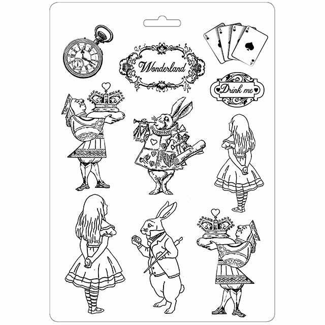 Stamperia Soft Maxi Mould Alice in Wonderland Drink Me (K3PTA454) -|