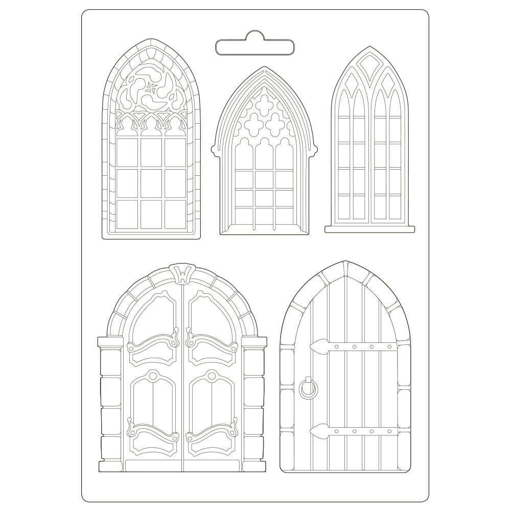 Stamperia Soft Mould A4 Sleeping Beauty Doors and Windows (K3PTA498)