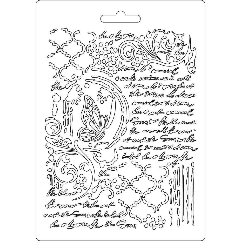 Stamperia Soft Mould A5 Butterfly & Manuscripts 2 (K3PTA501)