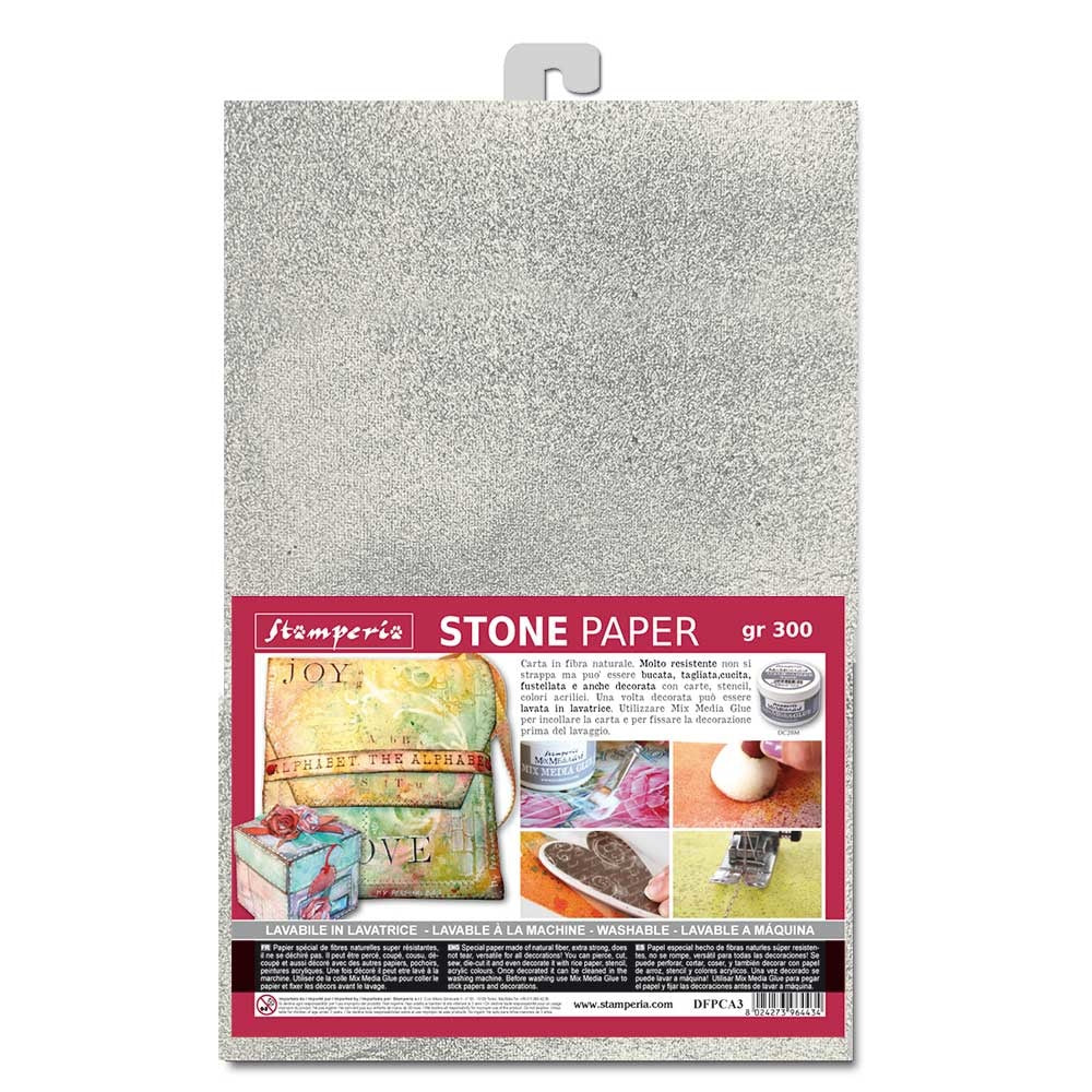 Stamperia Stone Paper A4 Silver (DFPCA4S)