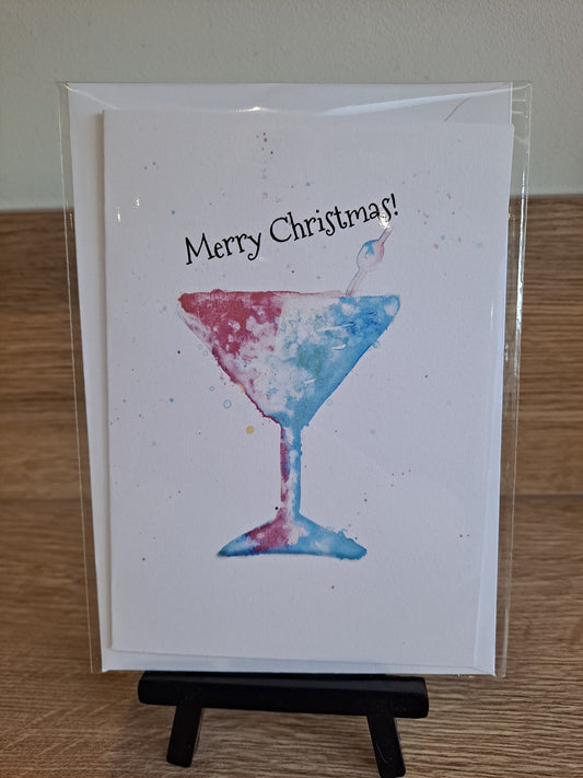 Christmas Cocktail 1 - Greetings Card by Hannah Hildebrand