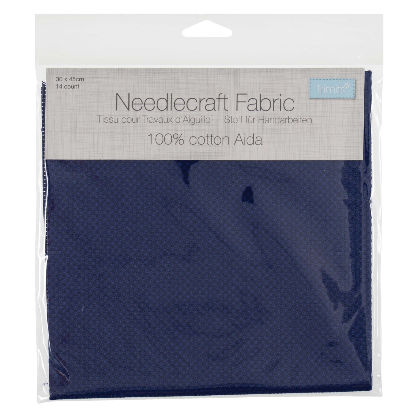 Trimits 14 Count Cotton Aida 45 x 30cm (18" x 12") - Navy Blue AG-A14\109