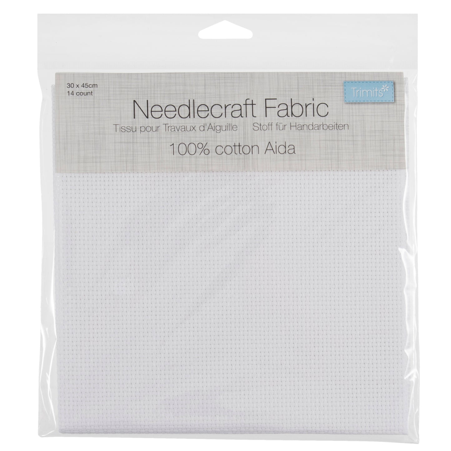 Trimits 14 Count Cotton Aida 45 x 30cm (18" x 12") - White AG-A14\WHT