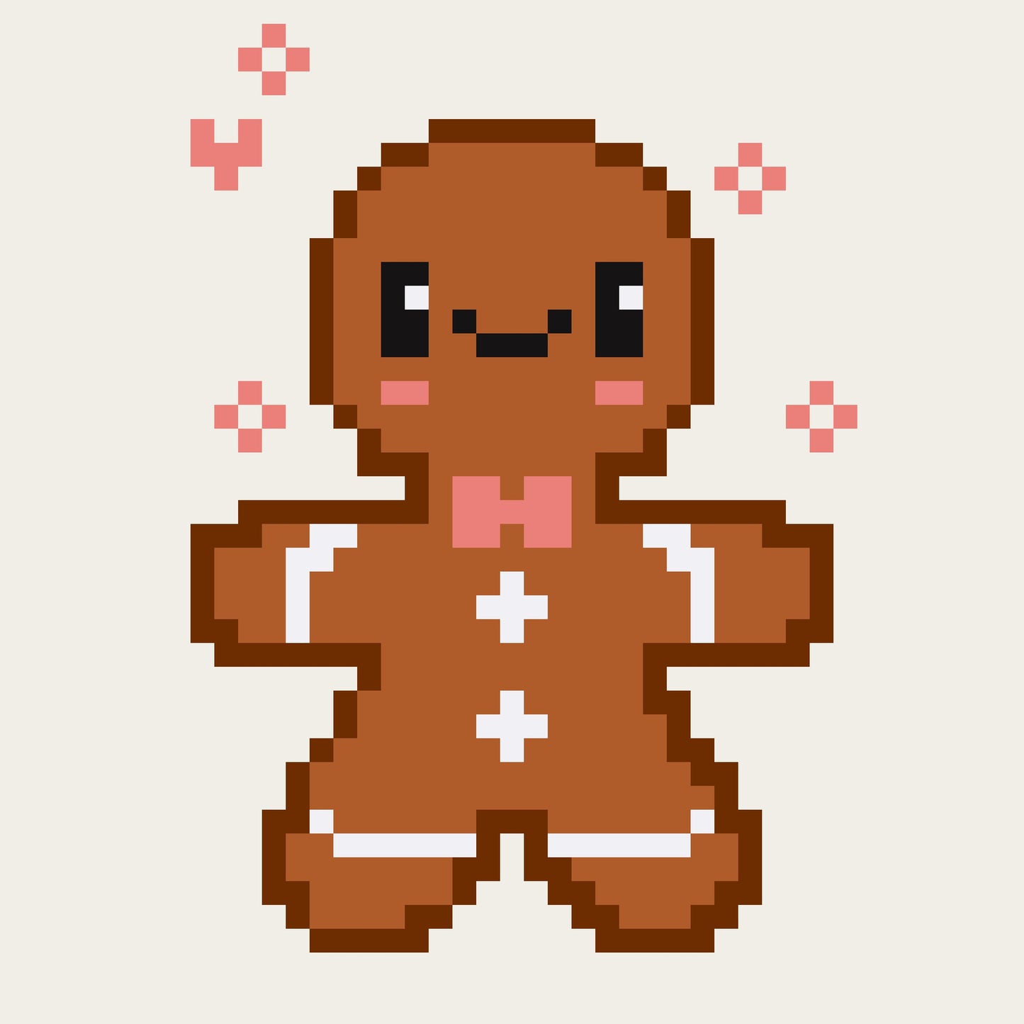 Cute Gingerbread free cross stitch pattern - Downloadable PDF suitable for beginners
