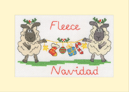 Christmas Card - Fleece Navidad - Bothy Threads Cross Stitch Kit XMAS92