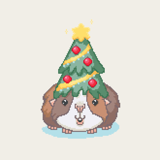 Guinea Pig Christmas Tree - free cross stitch pattern - Downloadable PDF