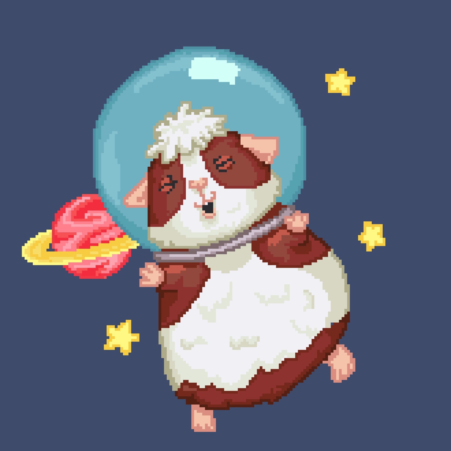 Guinea Pig In Space free cross stitch pattern - Downloadable PDF