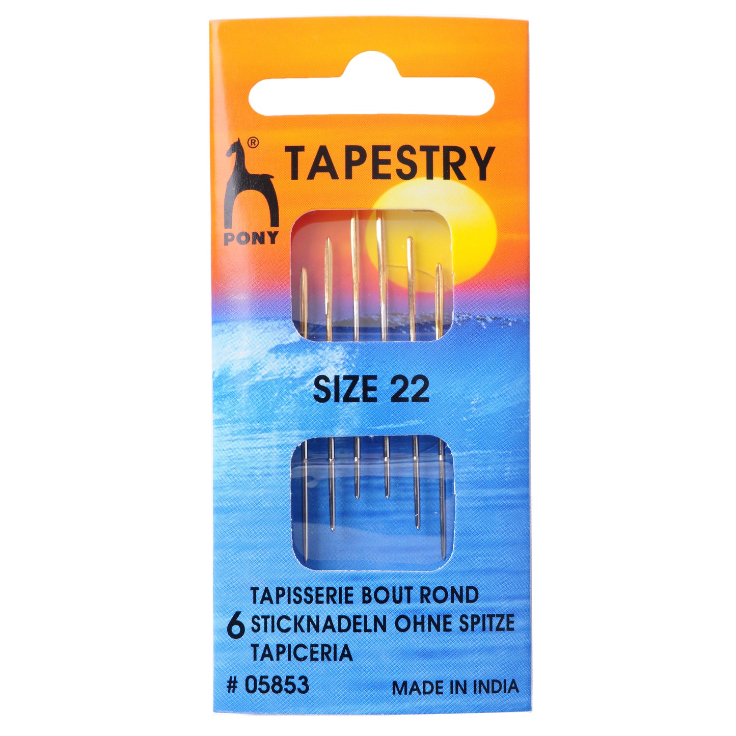 Pony Hand Sewing Needles - Tapestry - Gold Eye Size 22