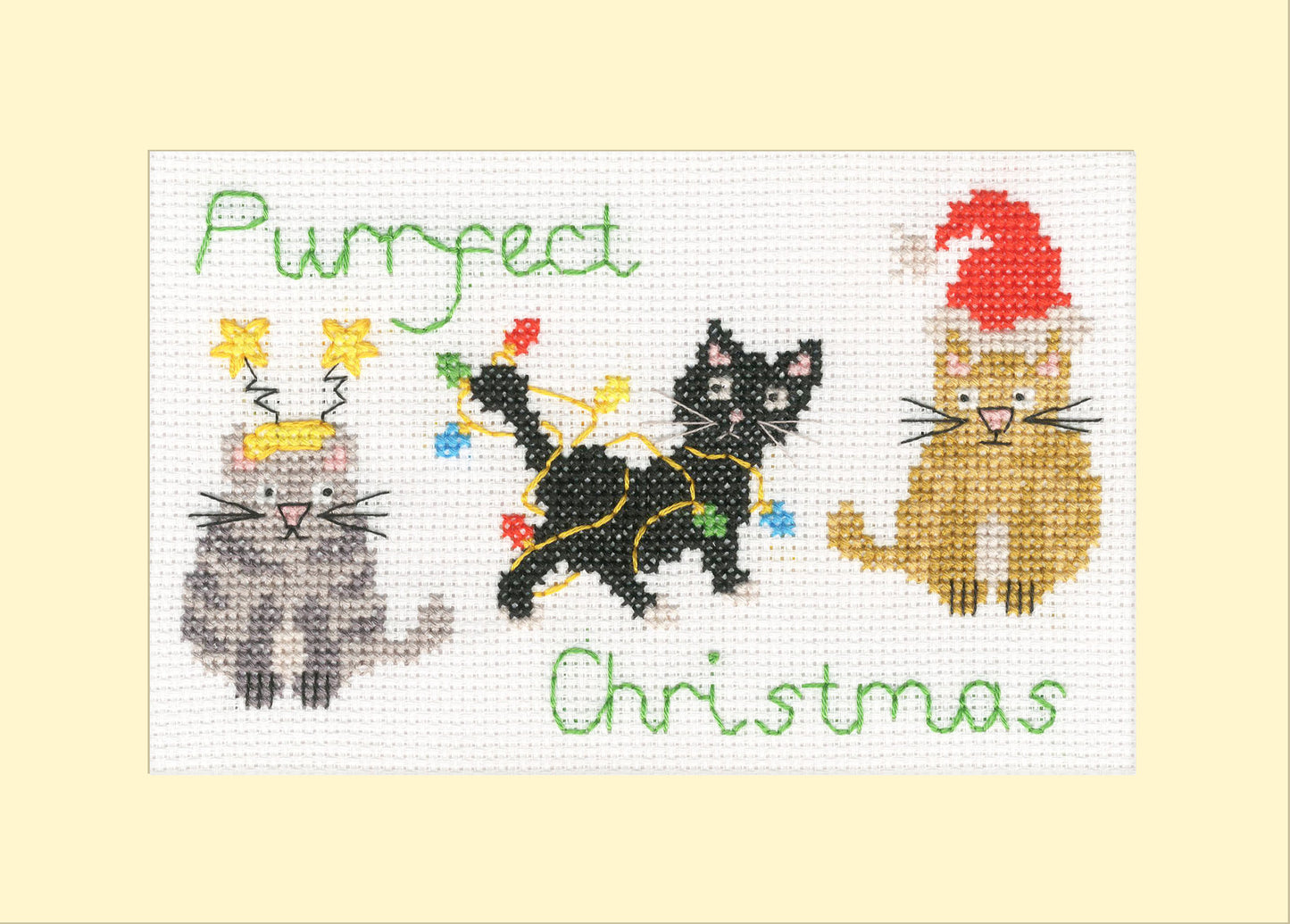 Christmas Card - Purrfect Christmas - Bothy Threads Cross Stitch Kit XMAS91