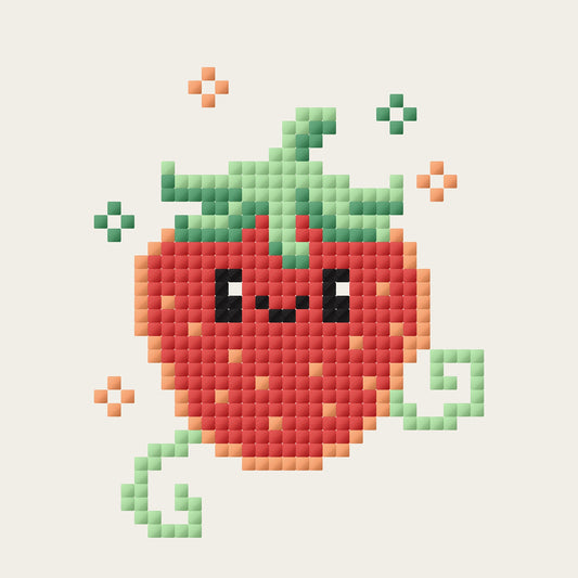 Cute Strawberry cross stitch pattern - Free Downloadable PDF
