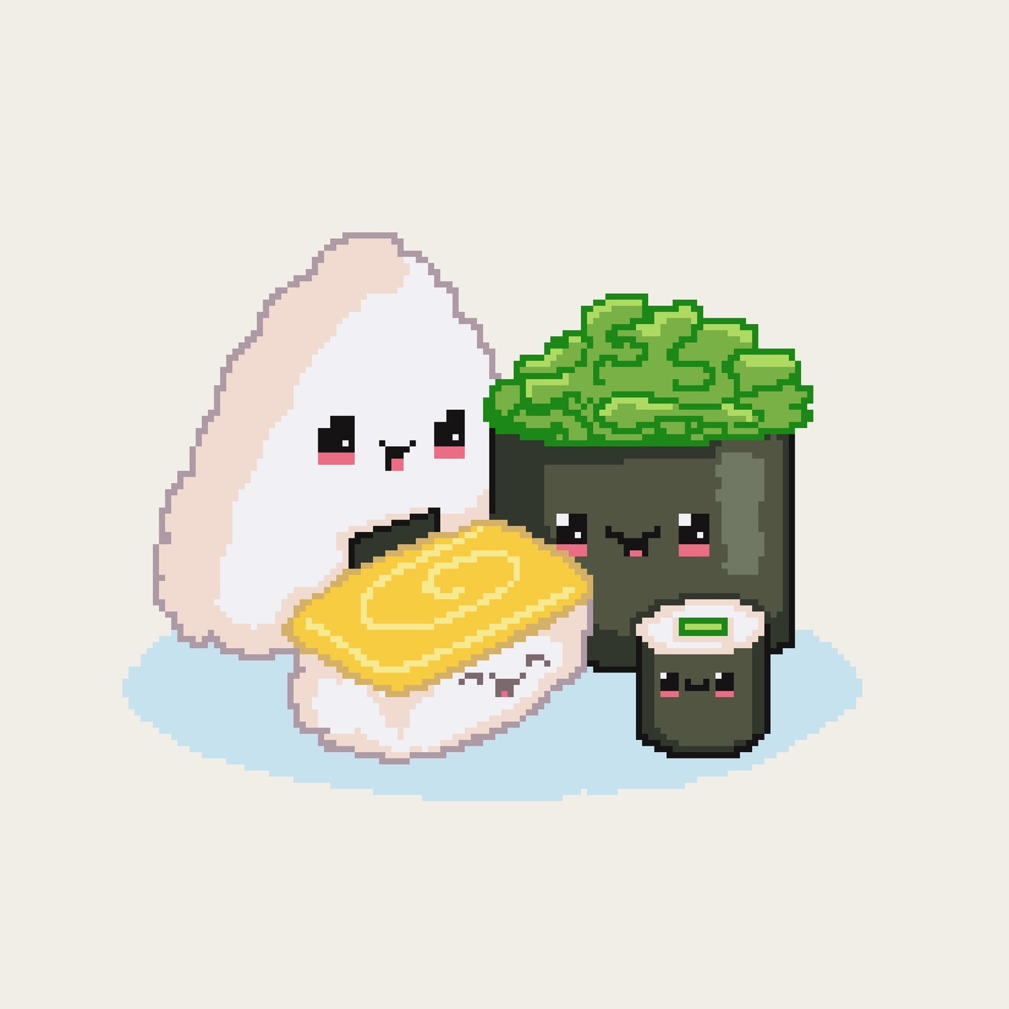 Sushi Family free cross stitch pattern - Downloadable PDF