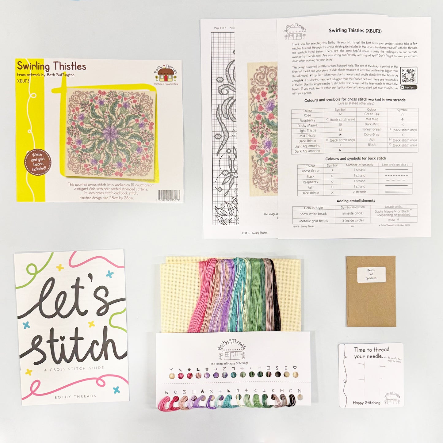 Swirling Thistles - Bothy Threads Cross Stitch Kit XBUF3