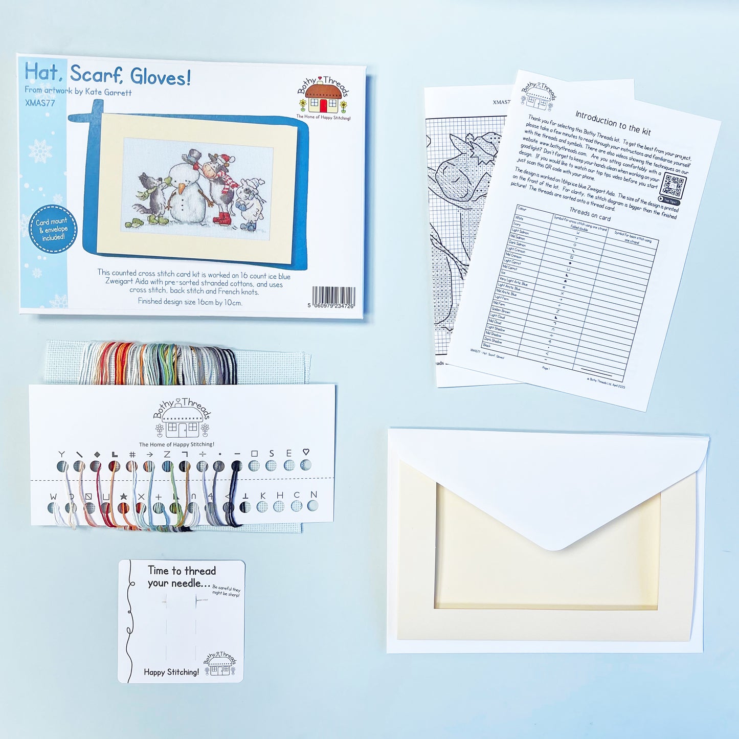 Christmas Card - Hat, Scarf, Gloves! - Bothy Threads Cross Stitch Kit XMAS77