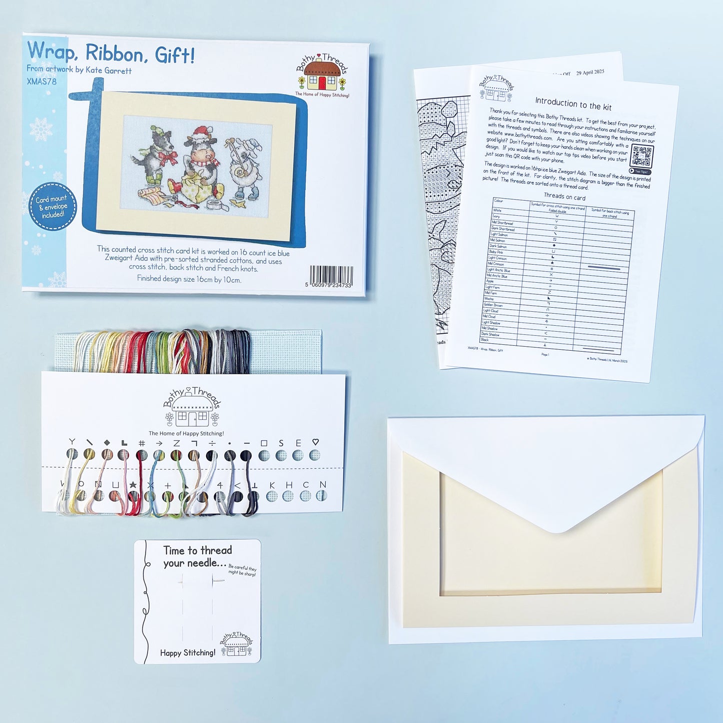 Christmas Card - Wrap, Ribbon, Gift! - Bothy Threads Cross Stitch Kit XMAS78