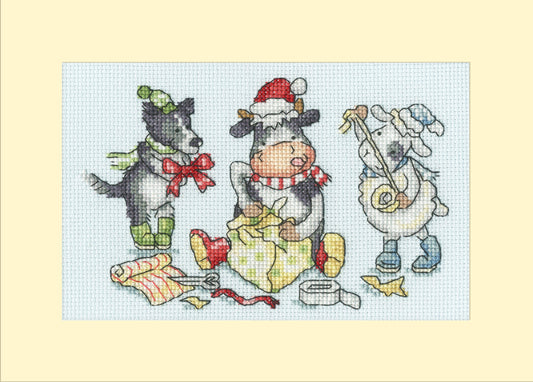 Christmas Card - Wrap, Ribbon, Gift! - Bothy Threads Cross Stitch Kit XMAS78