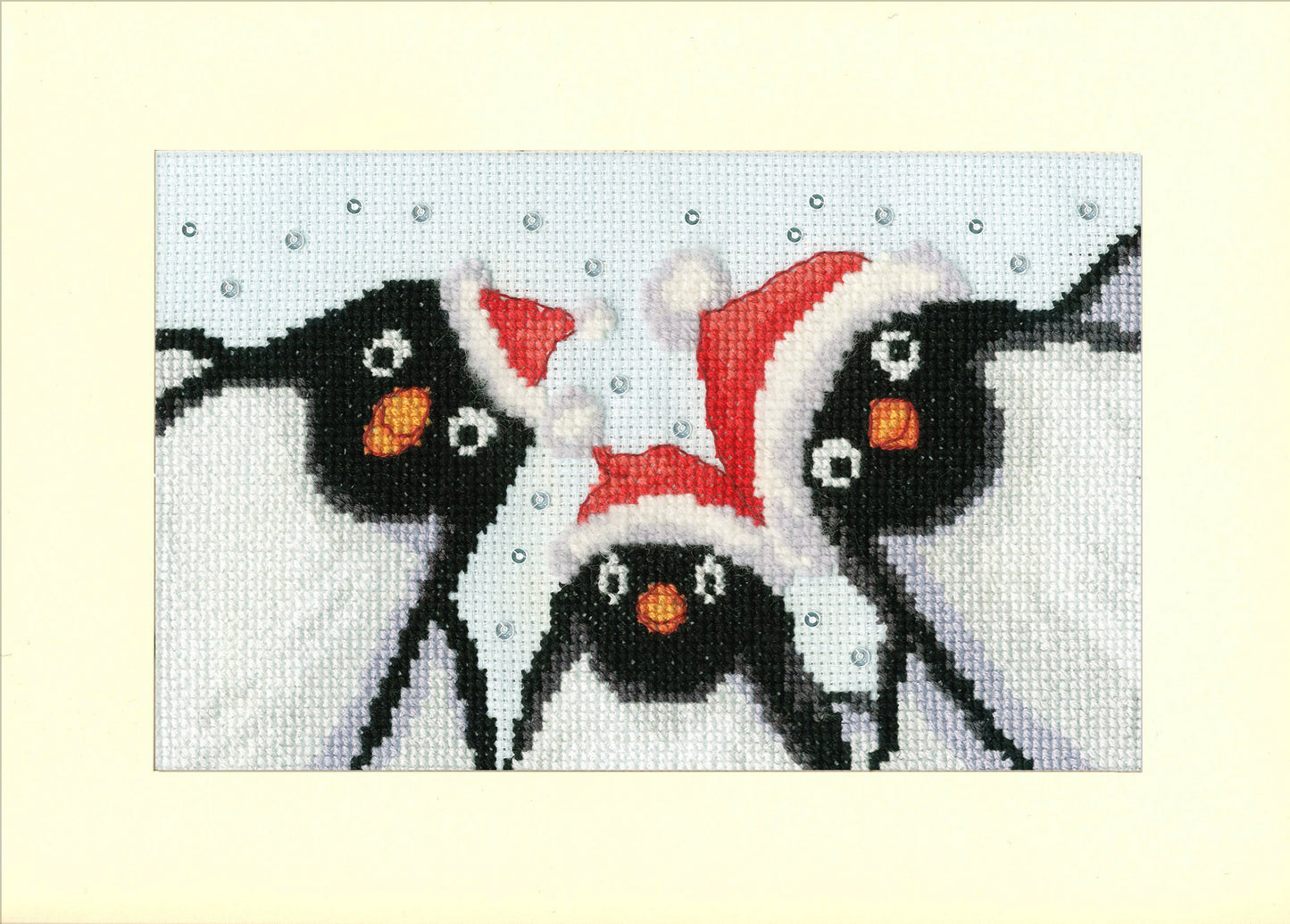 Christmas Card - Penguin Selfie - Bothy Threads Cross Stitch Kit XMAS89