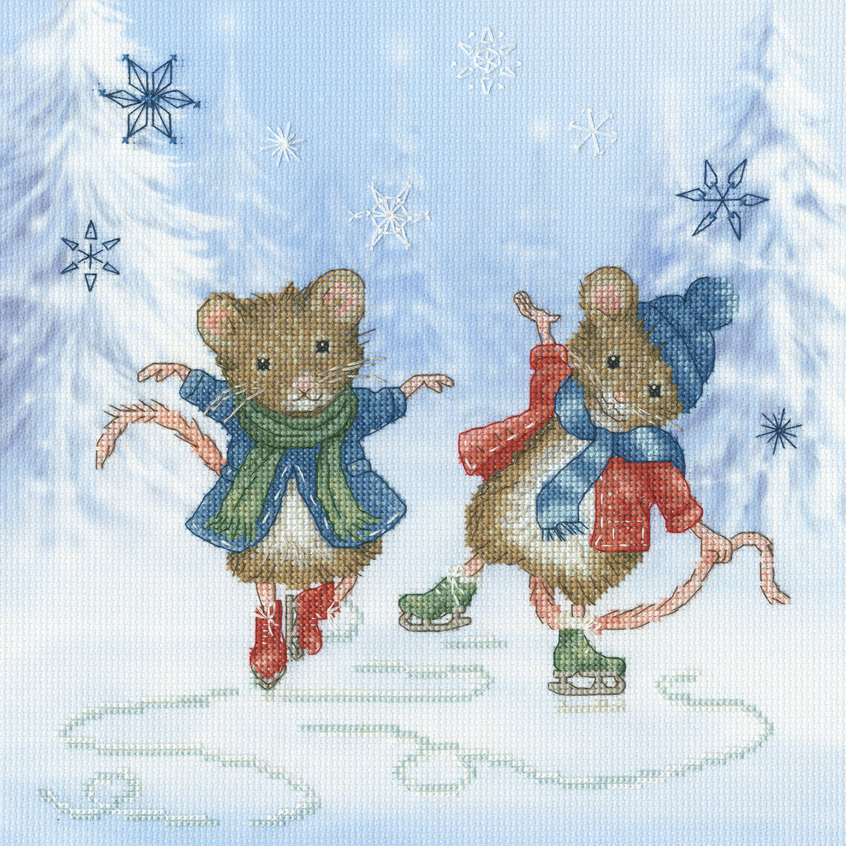 Festive Figure Skaters - Bothy Threads Cross Stitch Kit XSS34