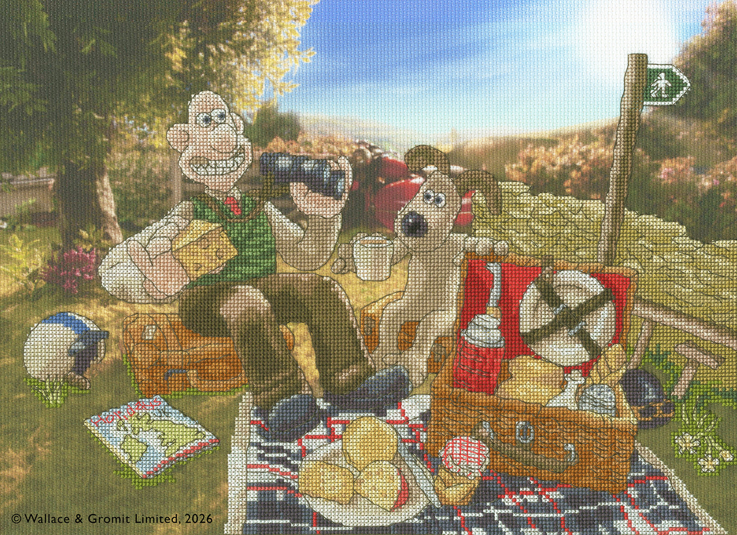 Countryside Picnic - Wallace & Gromit - Bothy Threads Cross Stitch Kit XWG11