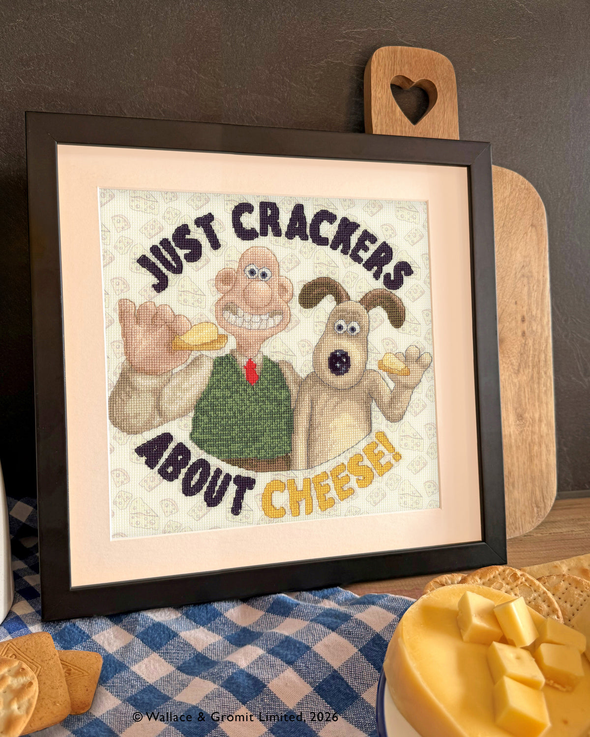 Just Crackers About Cheese! - Wallace & Gromit - Bothy Threads Cross Stitch Kit XWG12