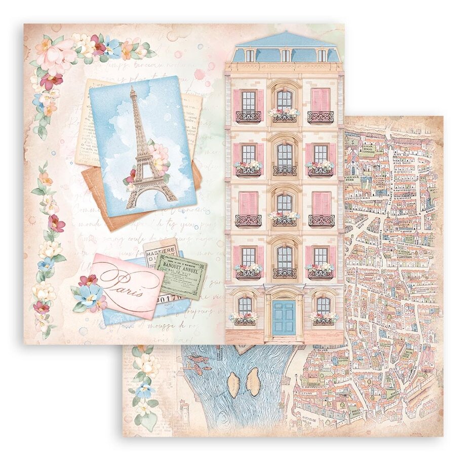 Stamperia Create Happiness Oh lá lá 8x8 Inch Paper Pack (SBBS82)