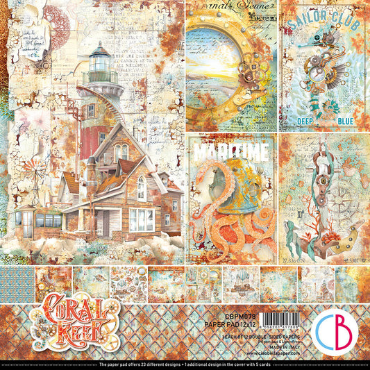 Ciao Bella Coral Reef 12x12 Inch Paper Pad (12pcs) (CBPM078)
