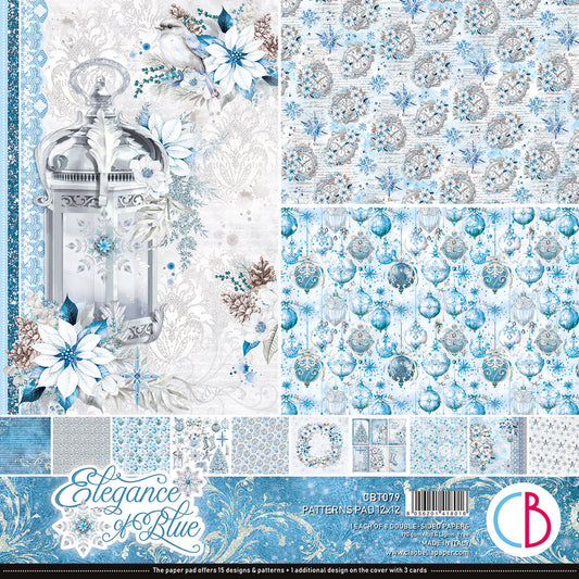 Ciao Bella Elegance of Blue 12x12 Inch Patterns Pad (8pcs) (CBT079)
