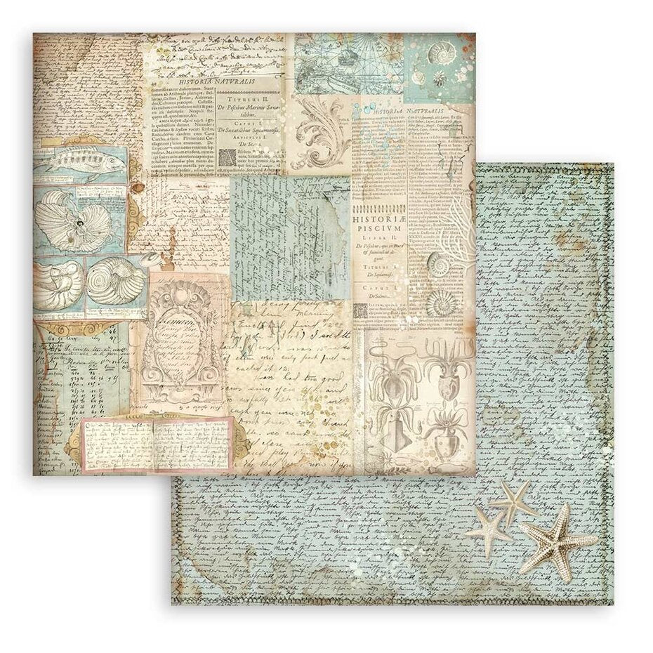 Stamperia Songs of the Sea Maxi Background 12x12 Inch Paper Pack (SBBL142)