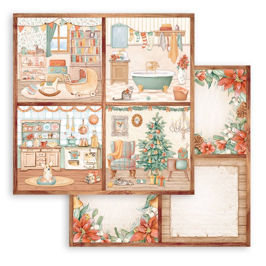 Stamperia All Around Christmas 8x8 Inch Paper Pack (SBBS89)