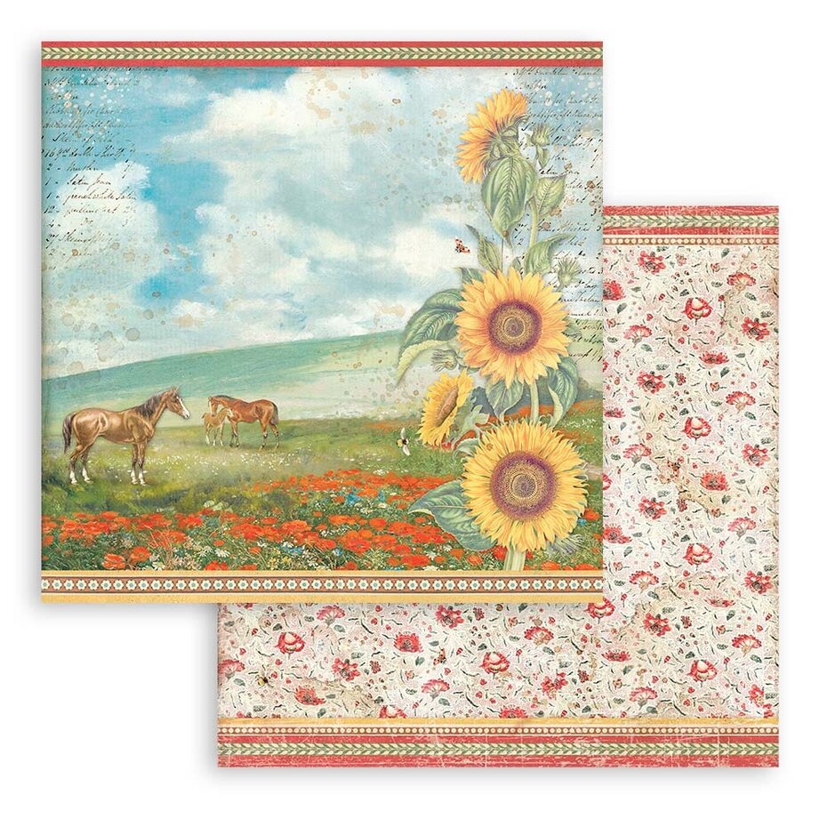 Stamperia Sunflower Art 12x12 Inch Paper Pack (SBBL135)
