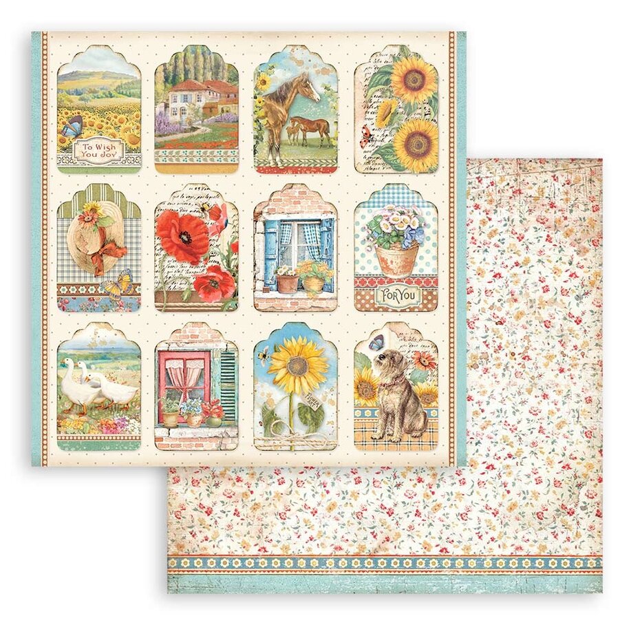 Stamperia Sunflower Art 12x12 Inch Paper Pack (SBBL135)