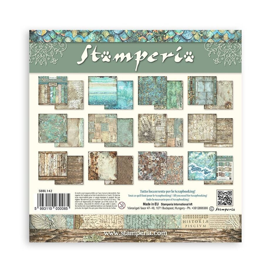 Stamperia Songs of the Sea Maxi Background 12x12 Inch Paper Pack (SBBL142)