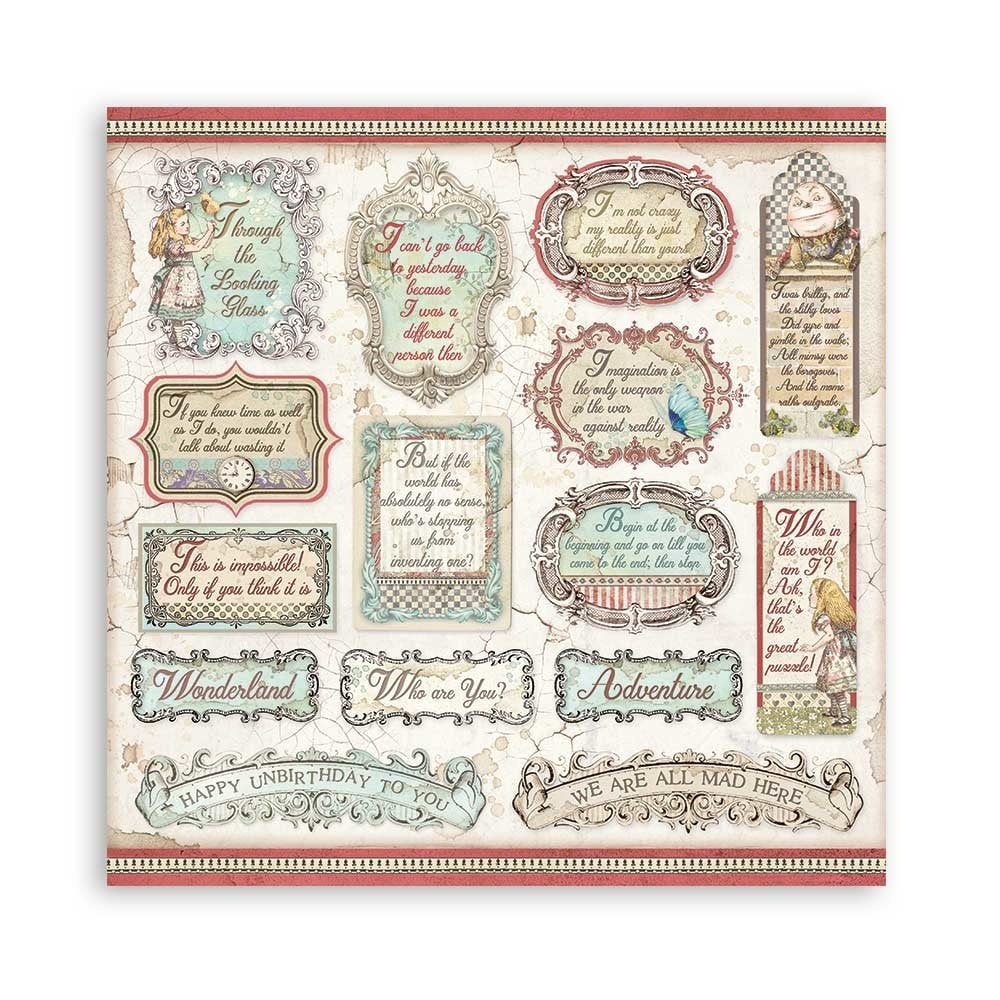 Stamperia Alice Through the Looking Glass 12x12 Inch Paper Pack (SBBL93)
