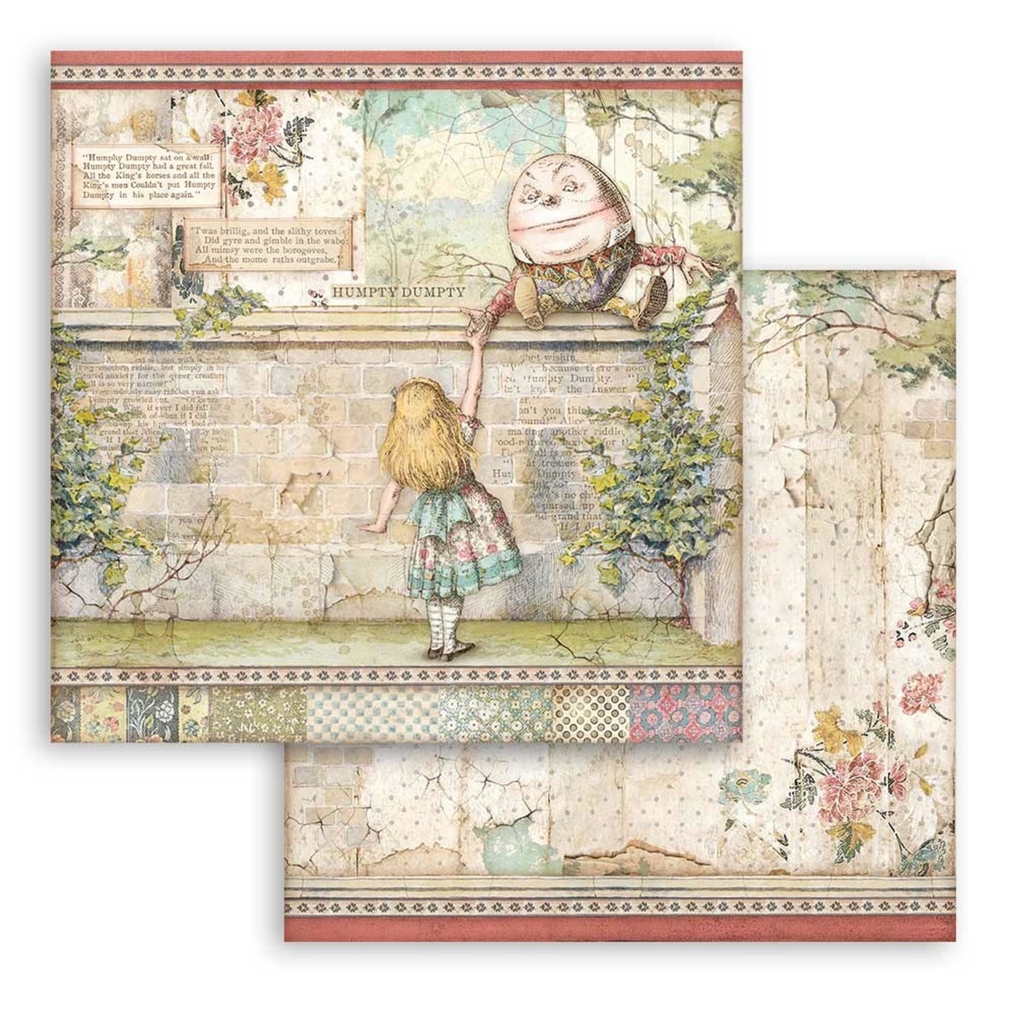 Stamperia Alice Through the Looking Glass 12x12 Inch Paper Pack (SBBL93)