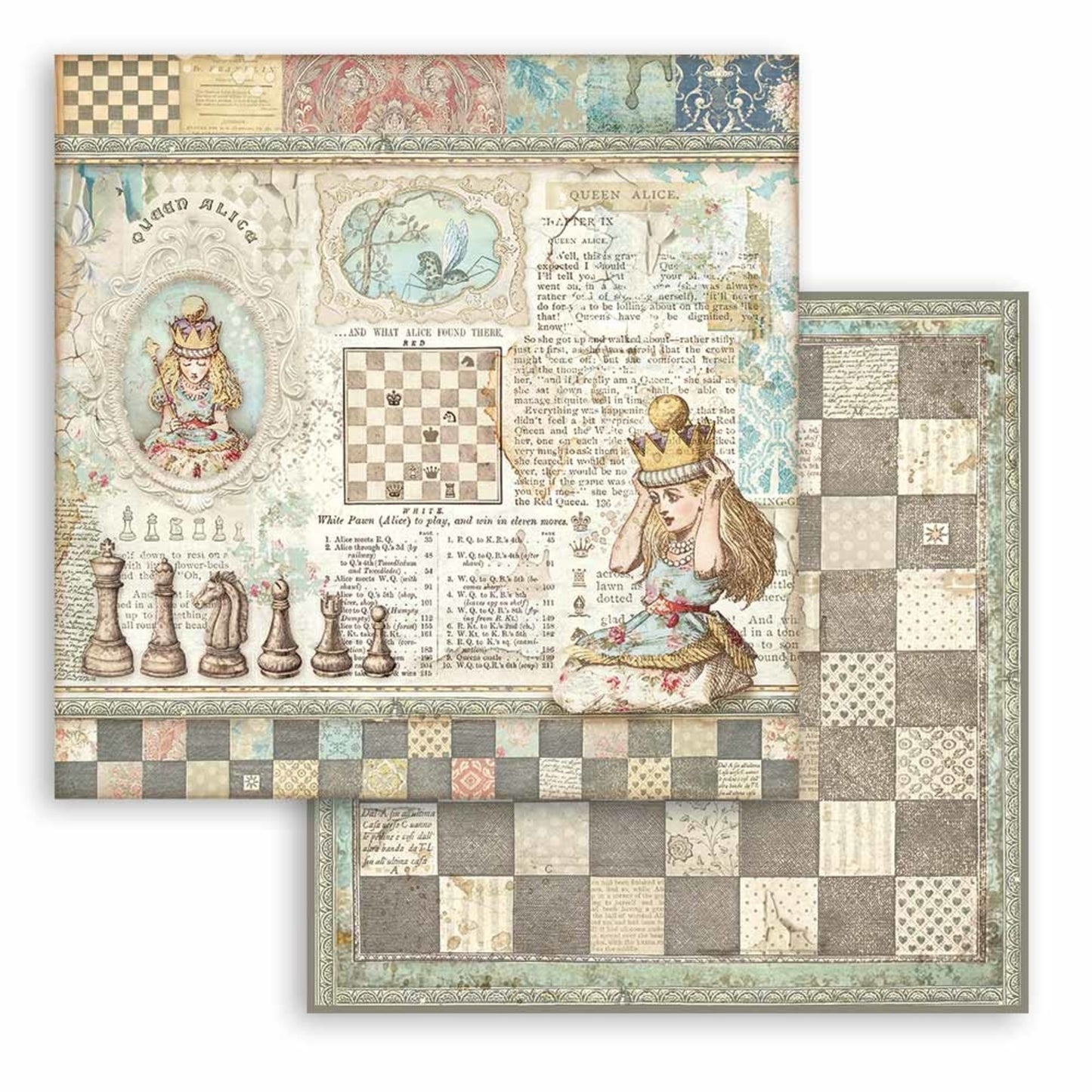 Stamperia Alice Through the Looking Glass 12x12 Inch Paper Pack (SBBL93)