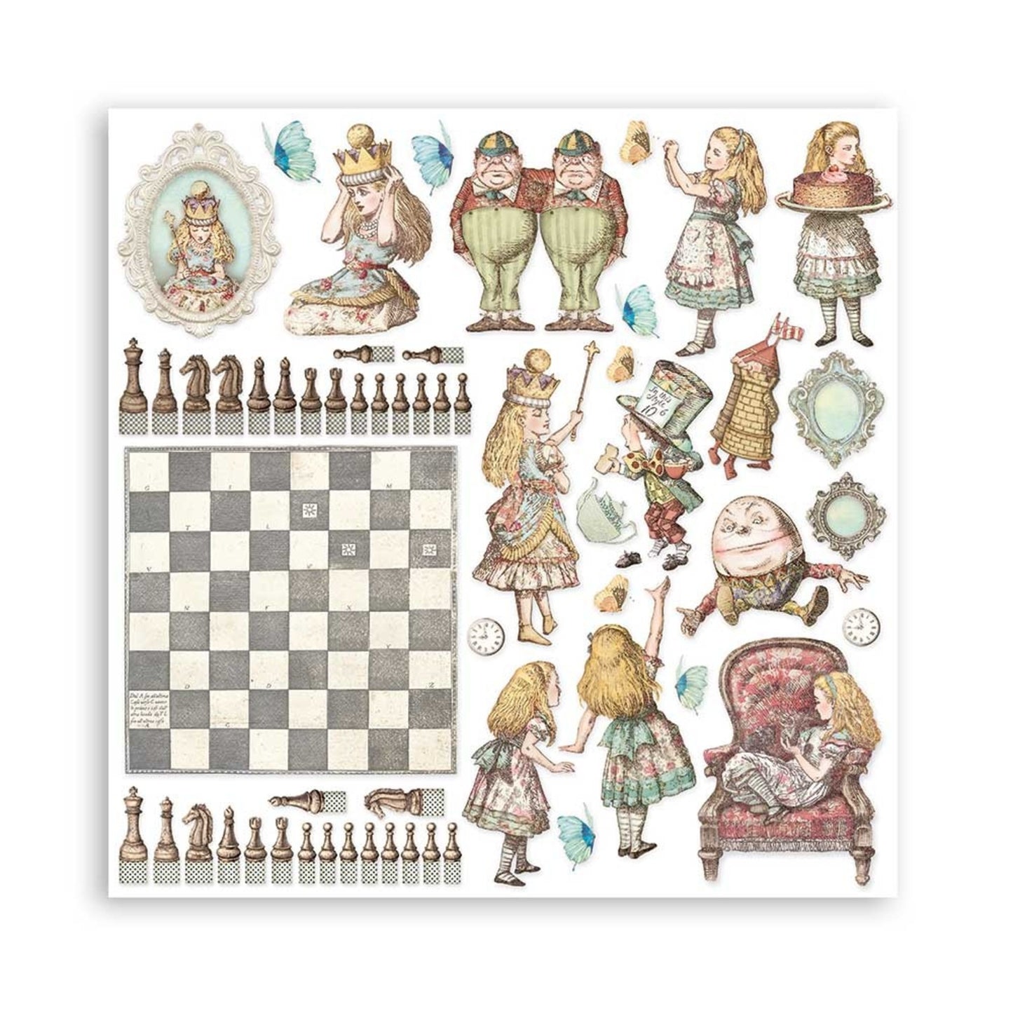 Stamperia Alice Through the Looking Glass 12x12 Inch Paper Pack (SBBL93)