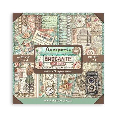 Stamperia Brocante Antiques 8x8 Inch Paper Pack (Single Face) (SBBSXB02)